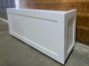 8 Foot White Wooden Bar