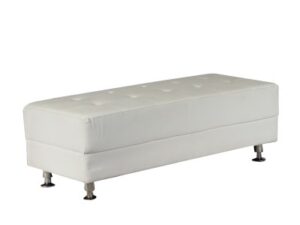 White Leather Ottoman