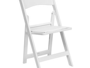 White Padded Folding Chair